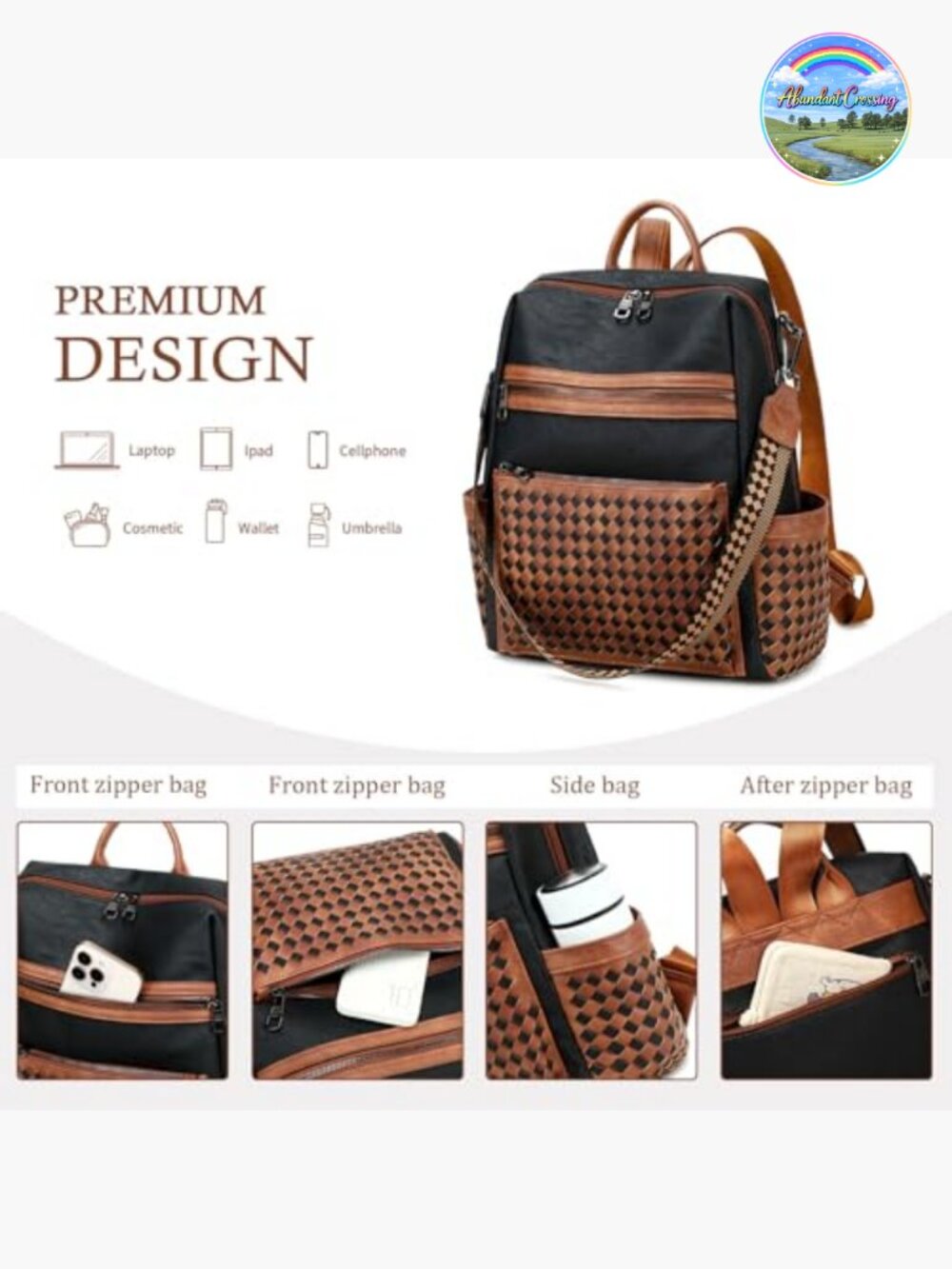 PU Leather Backpack Purse for Women Convertible Handbag Work Travel - Picture 2 of 7